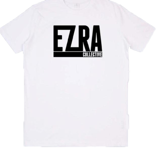 White EZ logo tee with black font
