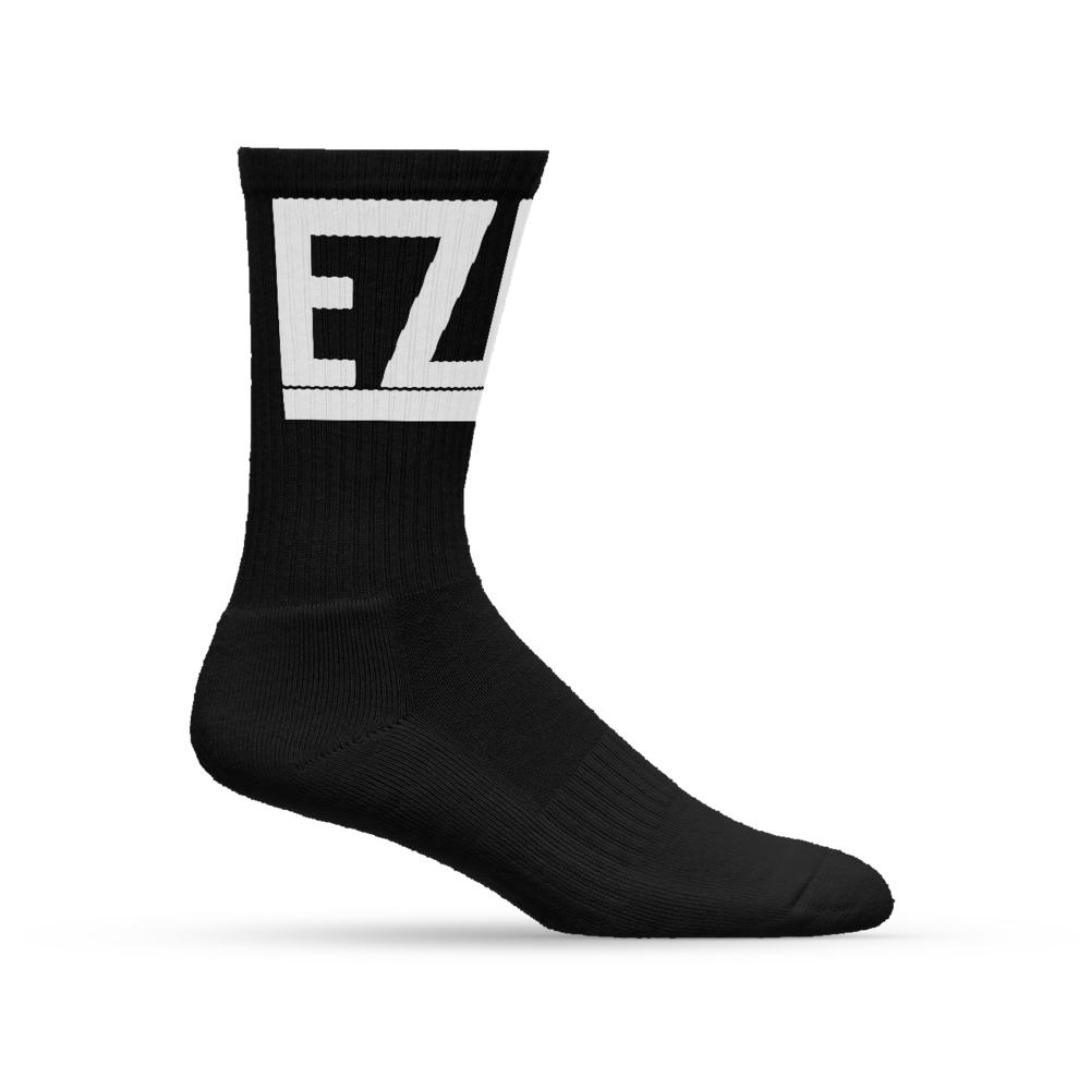 EZRA COLLECTIVE CLASSIC LOGO SOCKS – White on Black
