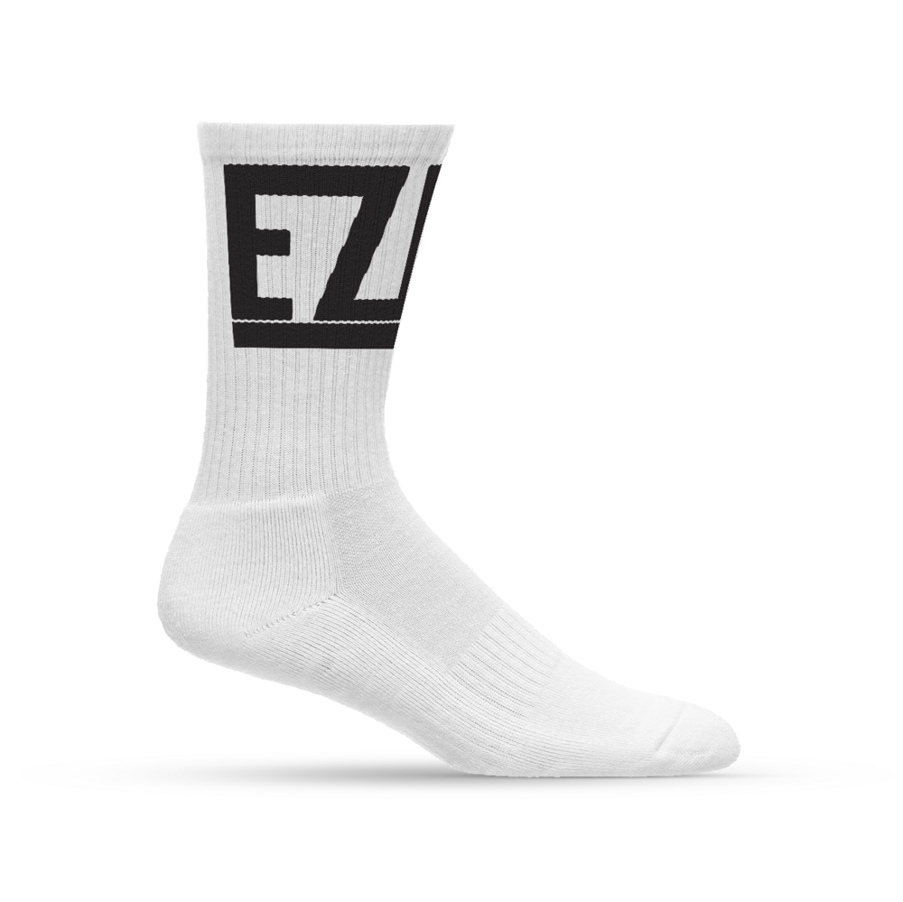 EZRA COLLECTIVE CLASSIC LOGO SOCKS – Black on White